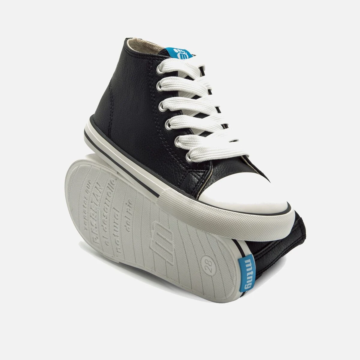 Bota barefoot mustang tipo basket negro