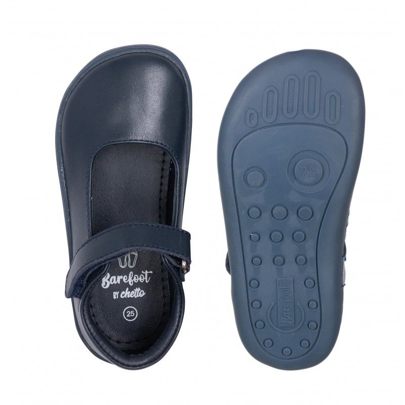 Zapato Colegial Barefoot Chetto Niña Piel Azul