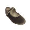 Zapato niña vestir terciopelo taupe