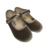 Zapato niña vestir terciopelo taupe
