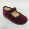 Zapato vestir niña terciopelo burdeos