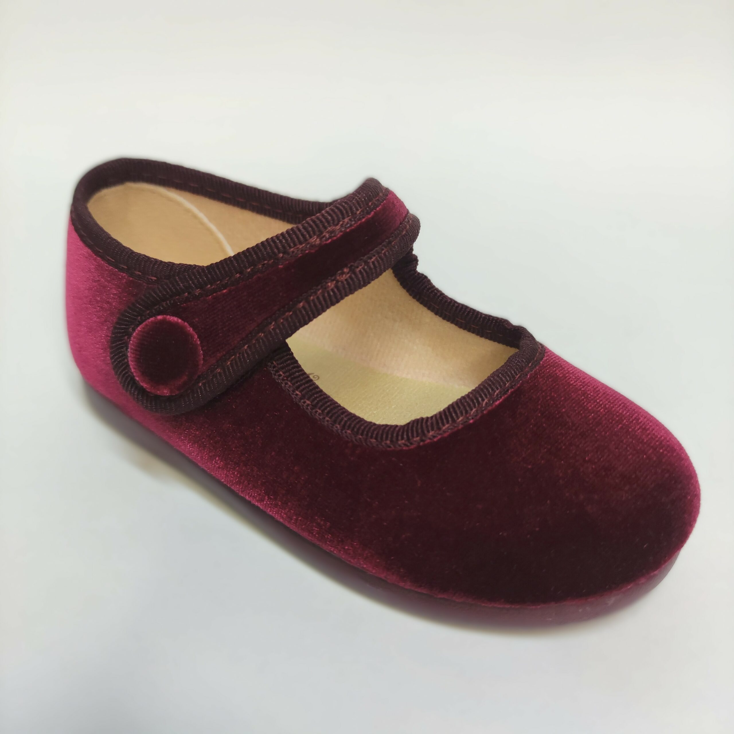Zapato vestir niña terciopelo burdeos