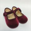 Zapato vestir niña terciopelo burdeos