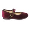 Zapato vestir niña terciopelo burdeos