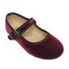 Zapato vestir niña terciopelo burdeos