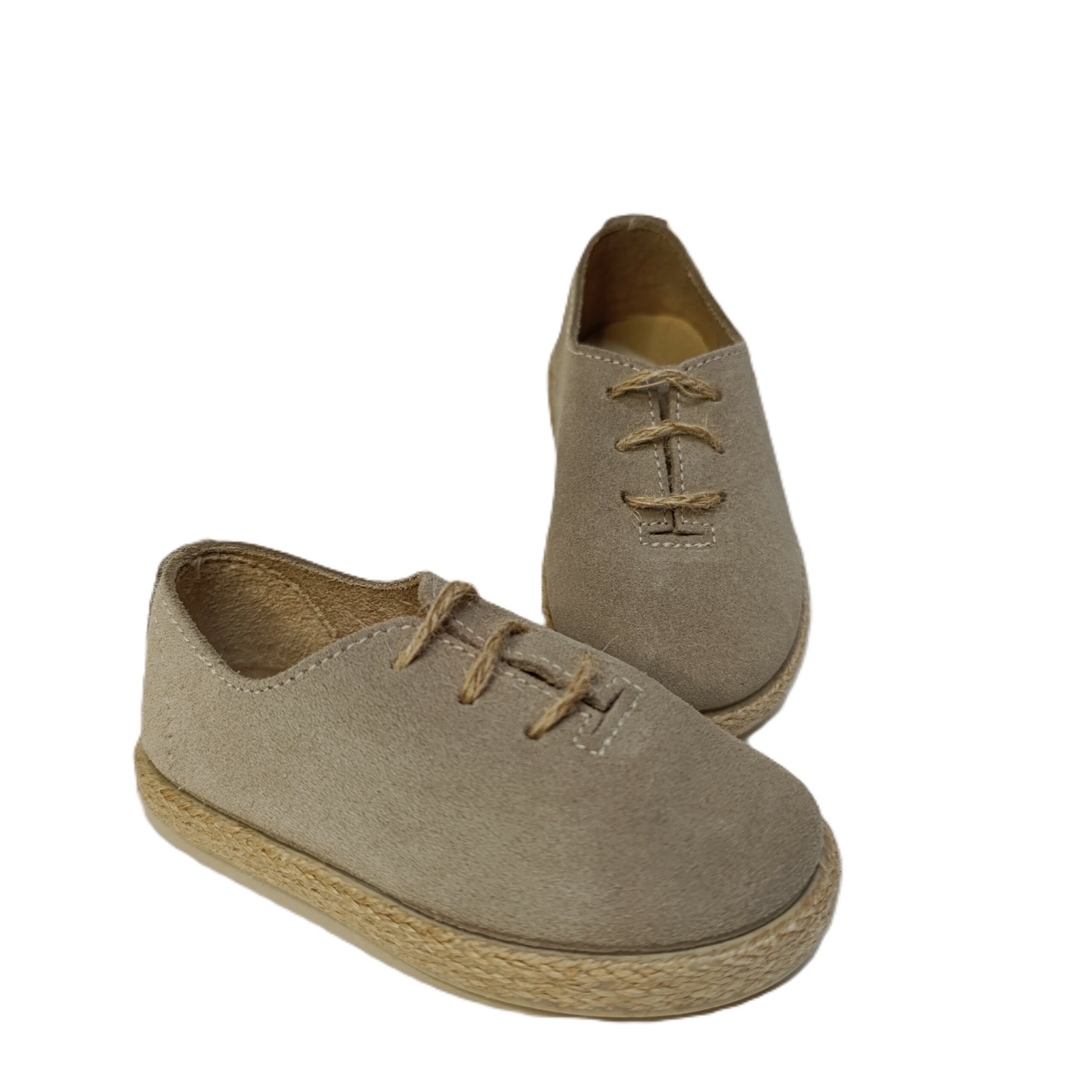 Blucher ceremonia niño beige serraje Batilas