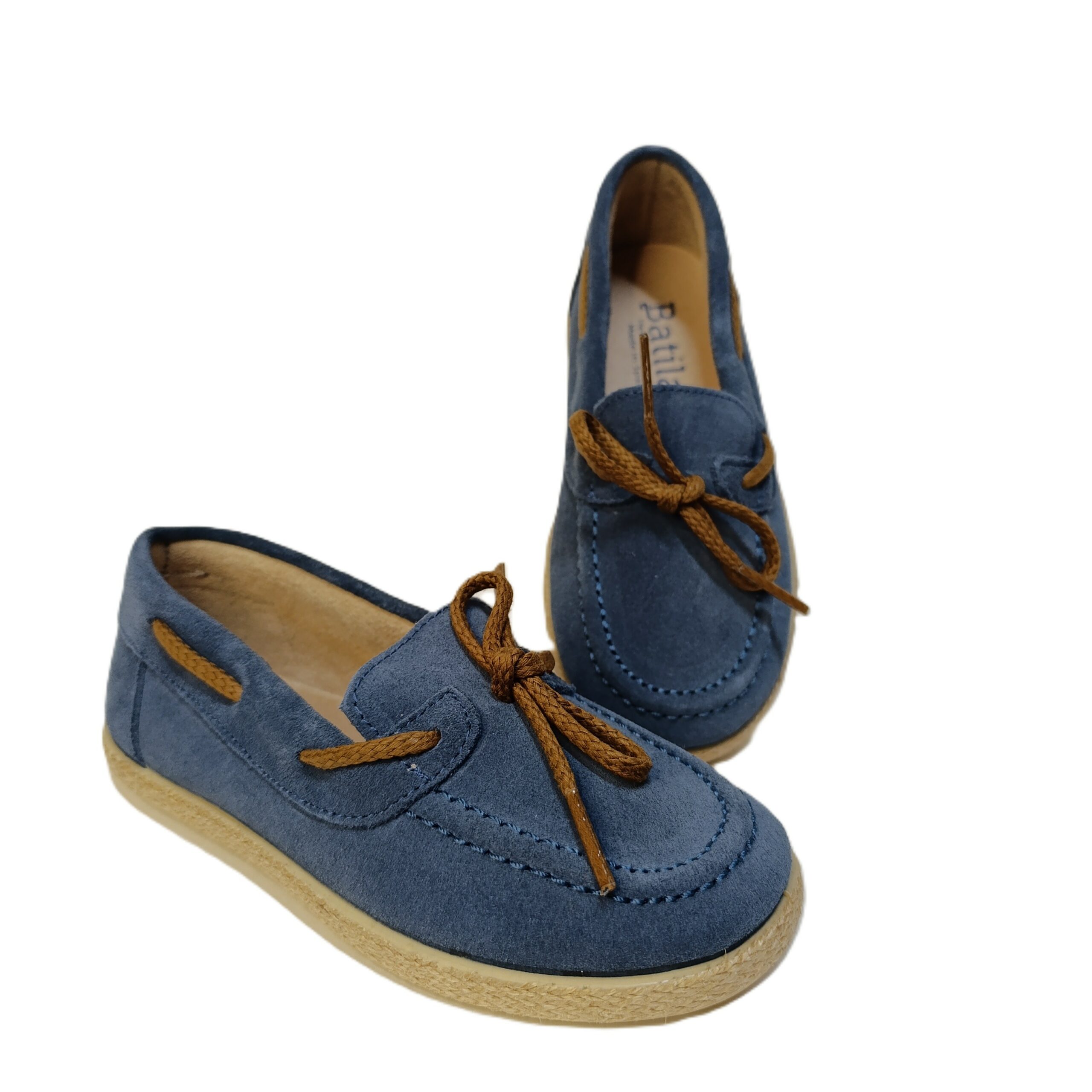 Mocasín niño serraje azul Batilas