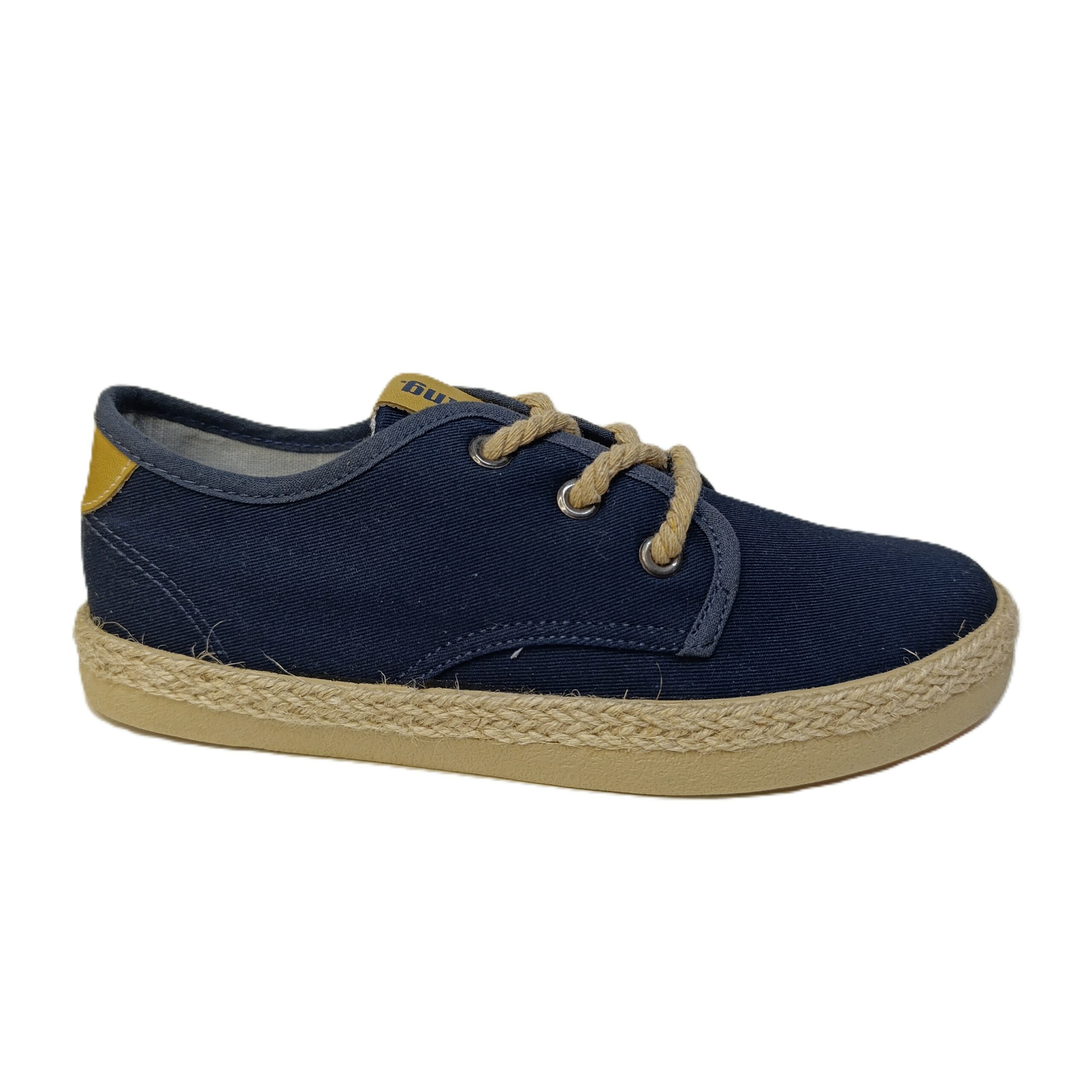 Blucher niño ceremonia lino azul Mustang
