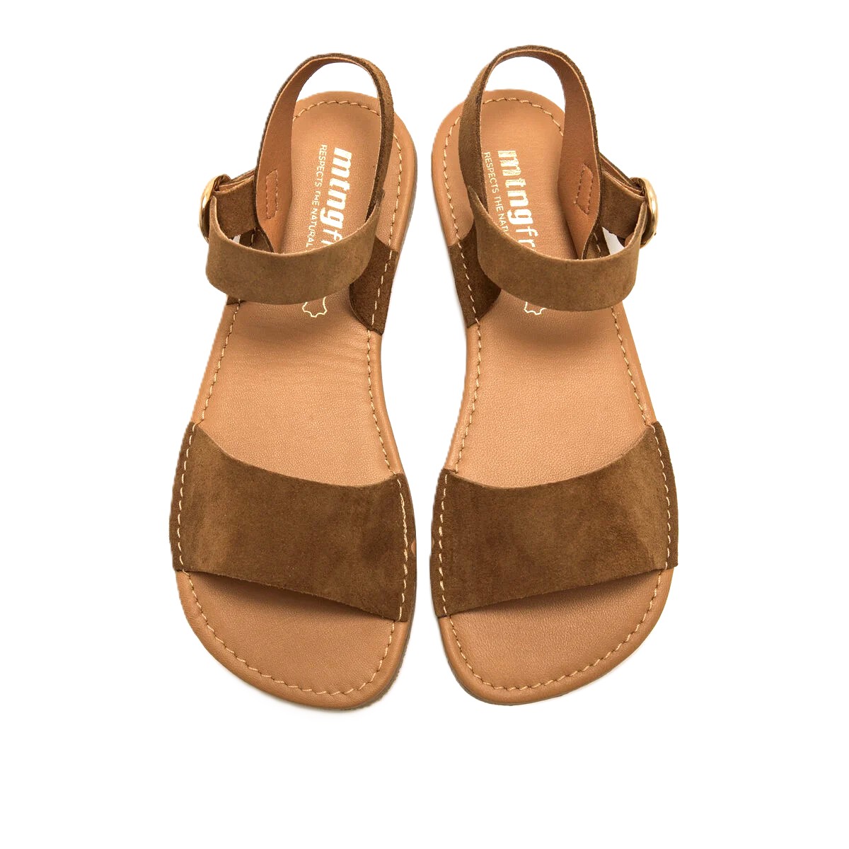 Sandalia barefoot mustang free cleo serraje coñac