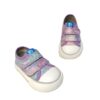 Zapatillas lona barefoot mustang free niña malva metalizado