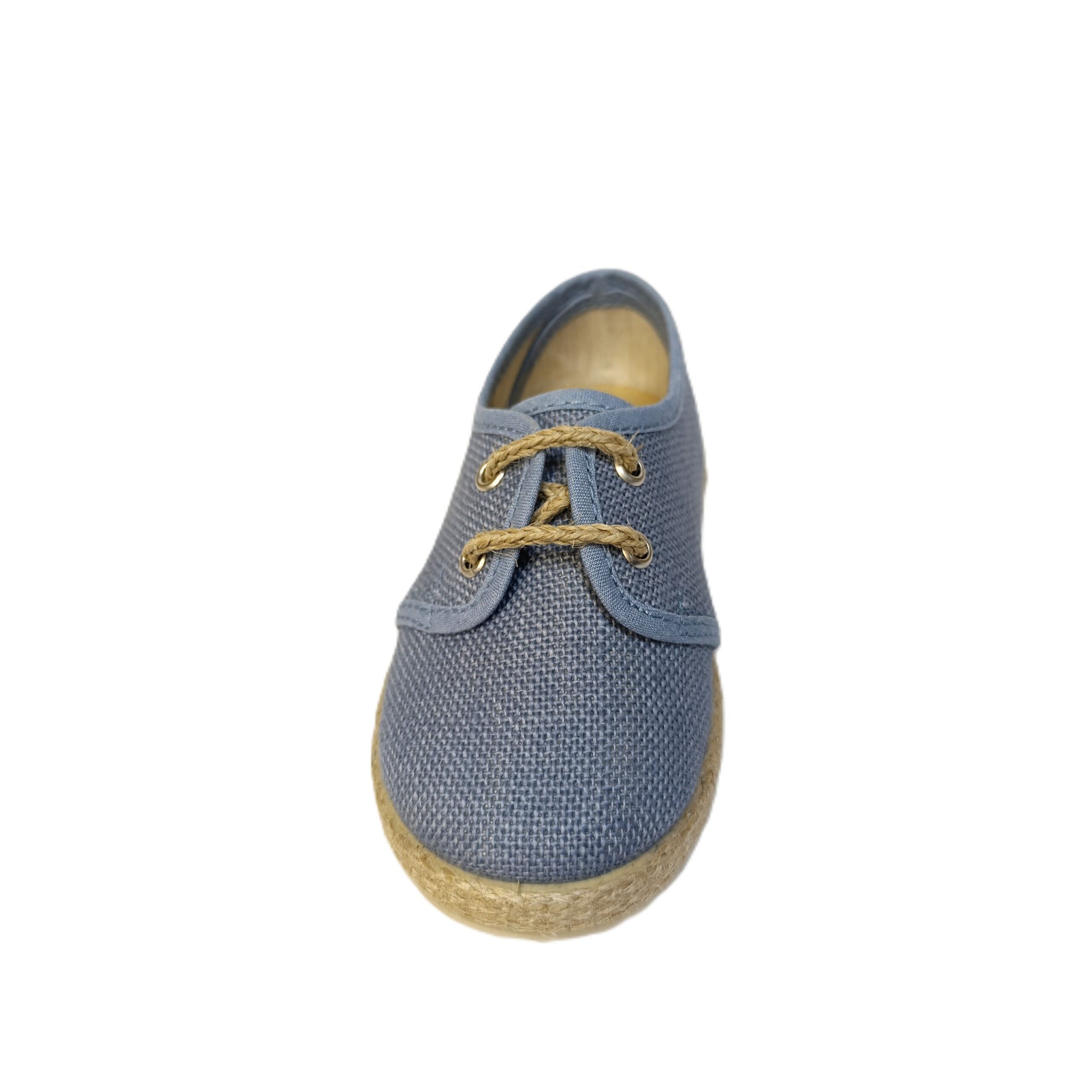 Blucher ceremonia niño tokolate lino azul indigo