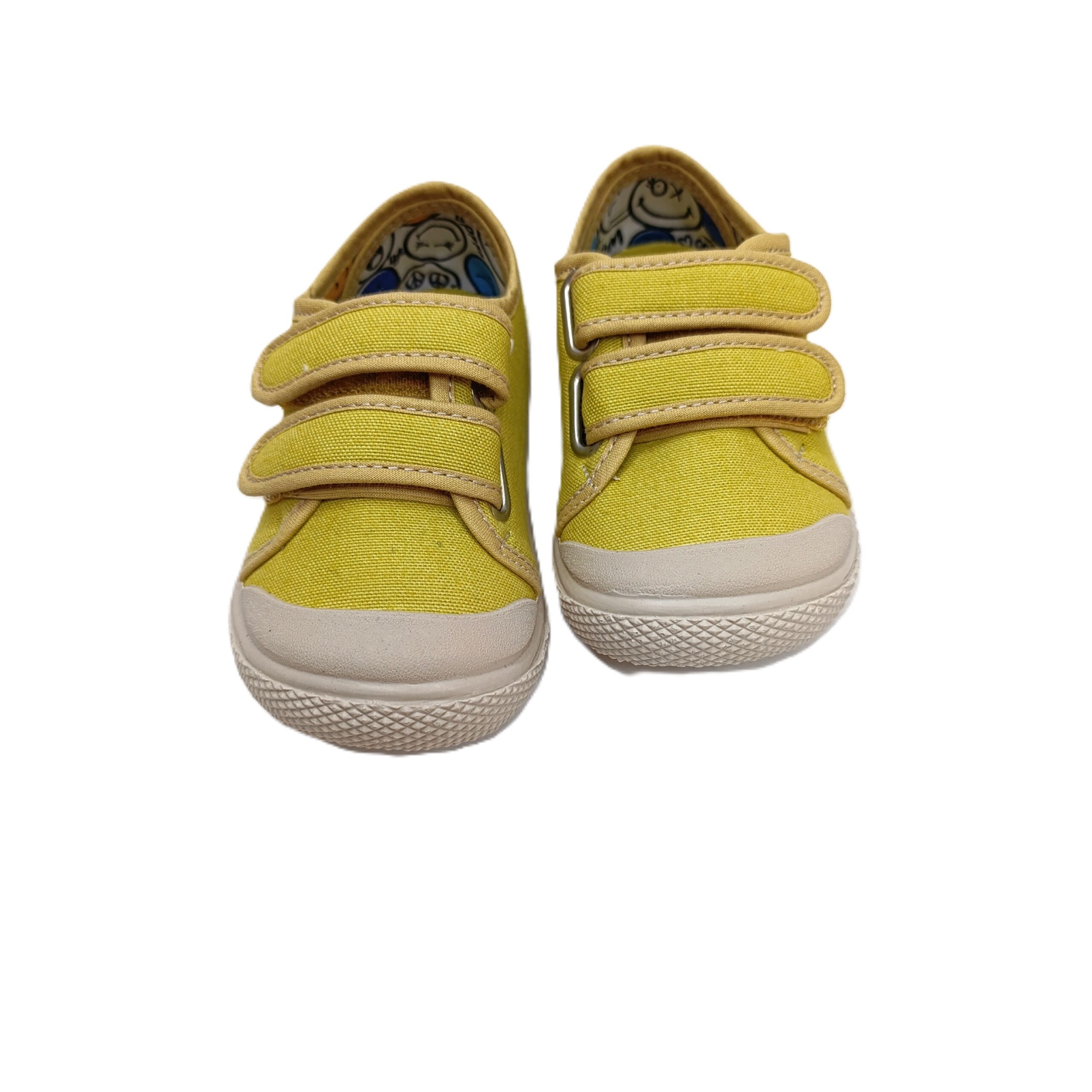 Zapatilla barefoot lona flexibles de vulladi mostaza