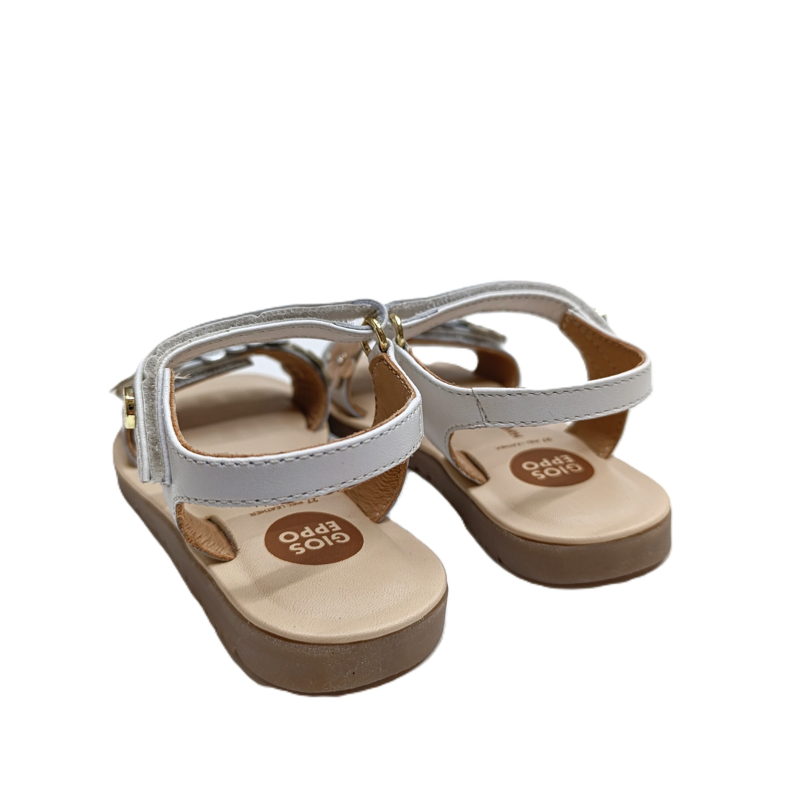 Sanalia piel gioseppo flores blanco metalizado