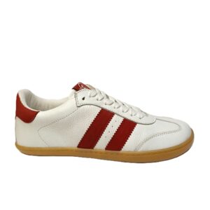 Deportiva barefoot chetto piel blanco/rojo
