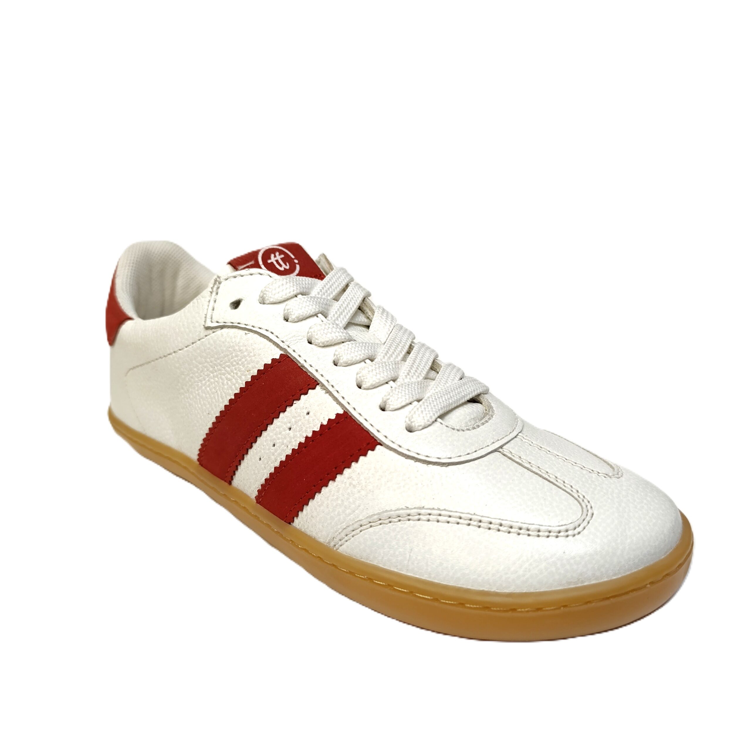 Deportiva barefoot chetto piel blanco/rojo