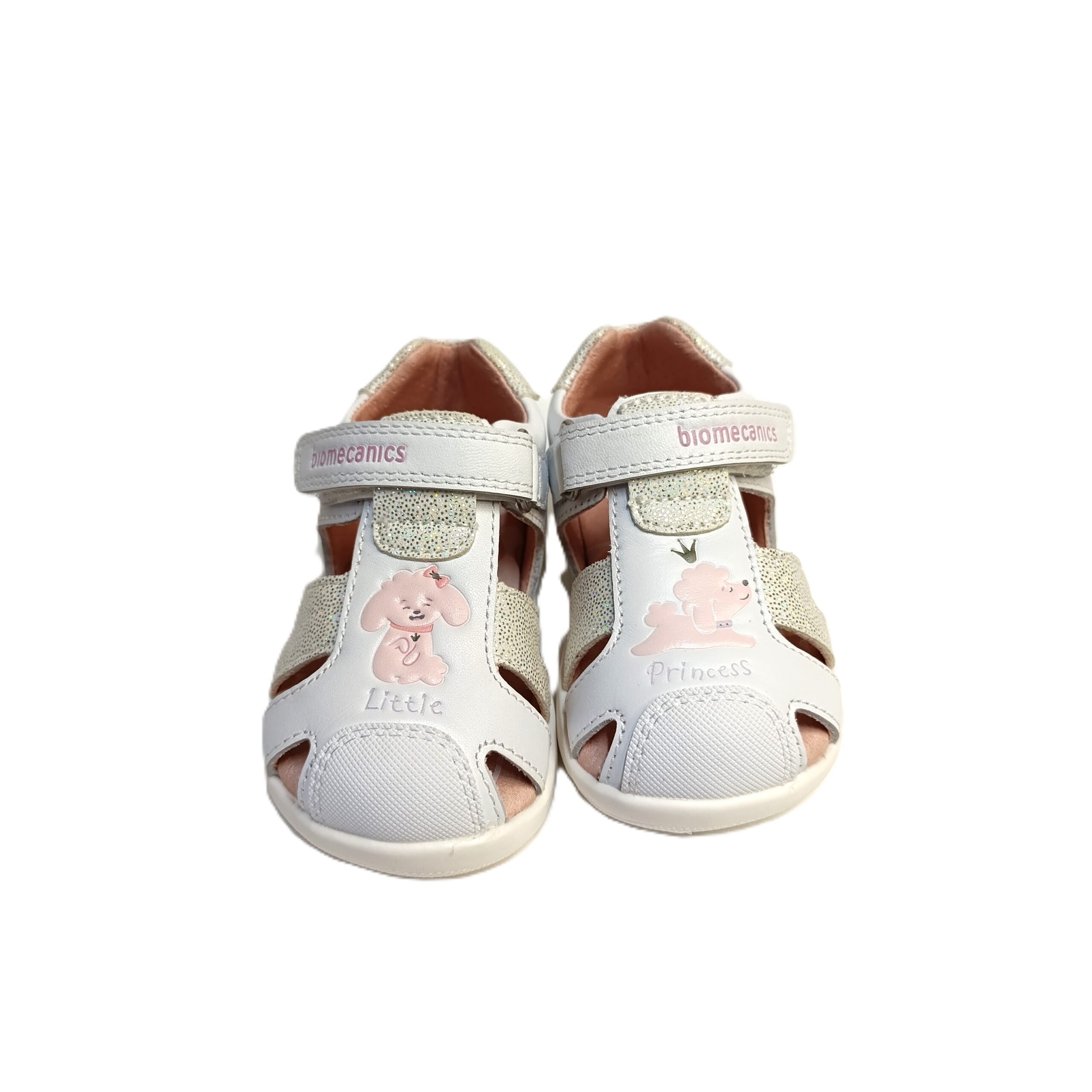 Sandalia barefoot biomecanics beba piel blanco