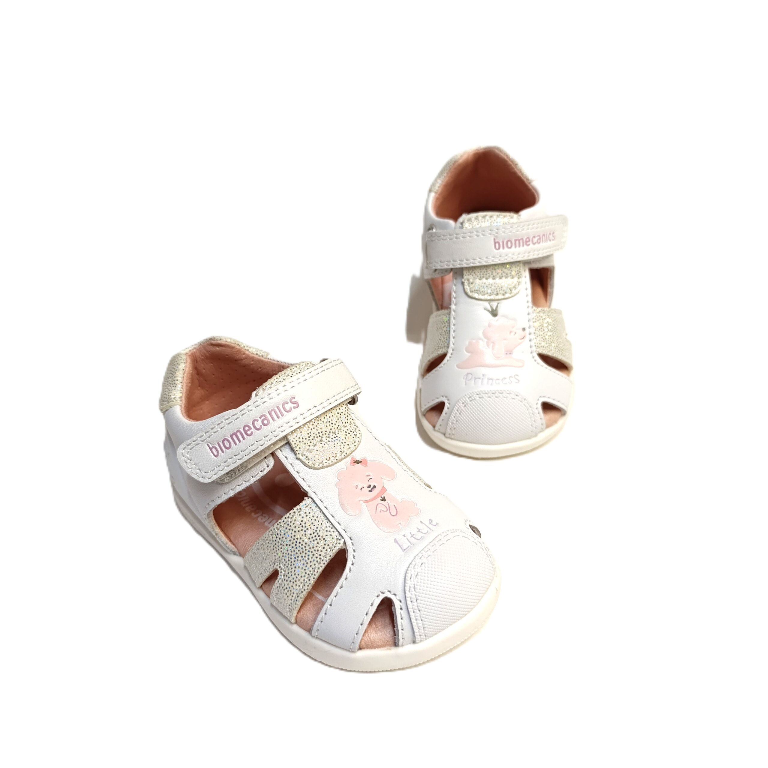 Sandalia barefoot biomecanics beba piel blanco