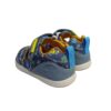 Sandalia barefoot bebe azul coches 3 Sandalia barefoot lona biomecanics bebé azul