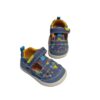 Sandalia barefoot bebe azul coches 5 Sandalia barefoot lona biomecanics bebé azul