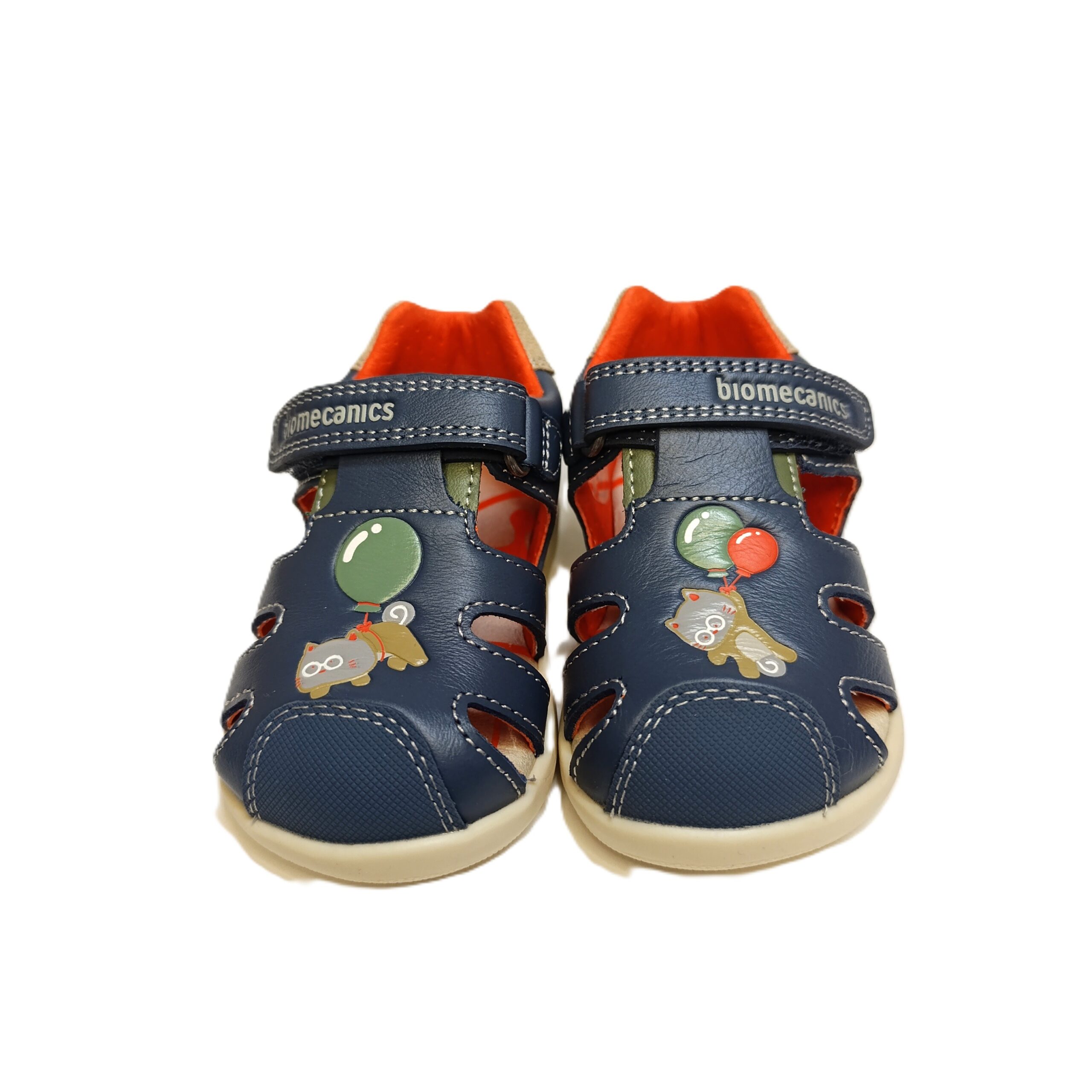 Sandalia barefoot biomecanics bebé piel azul