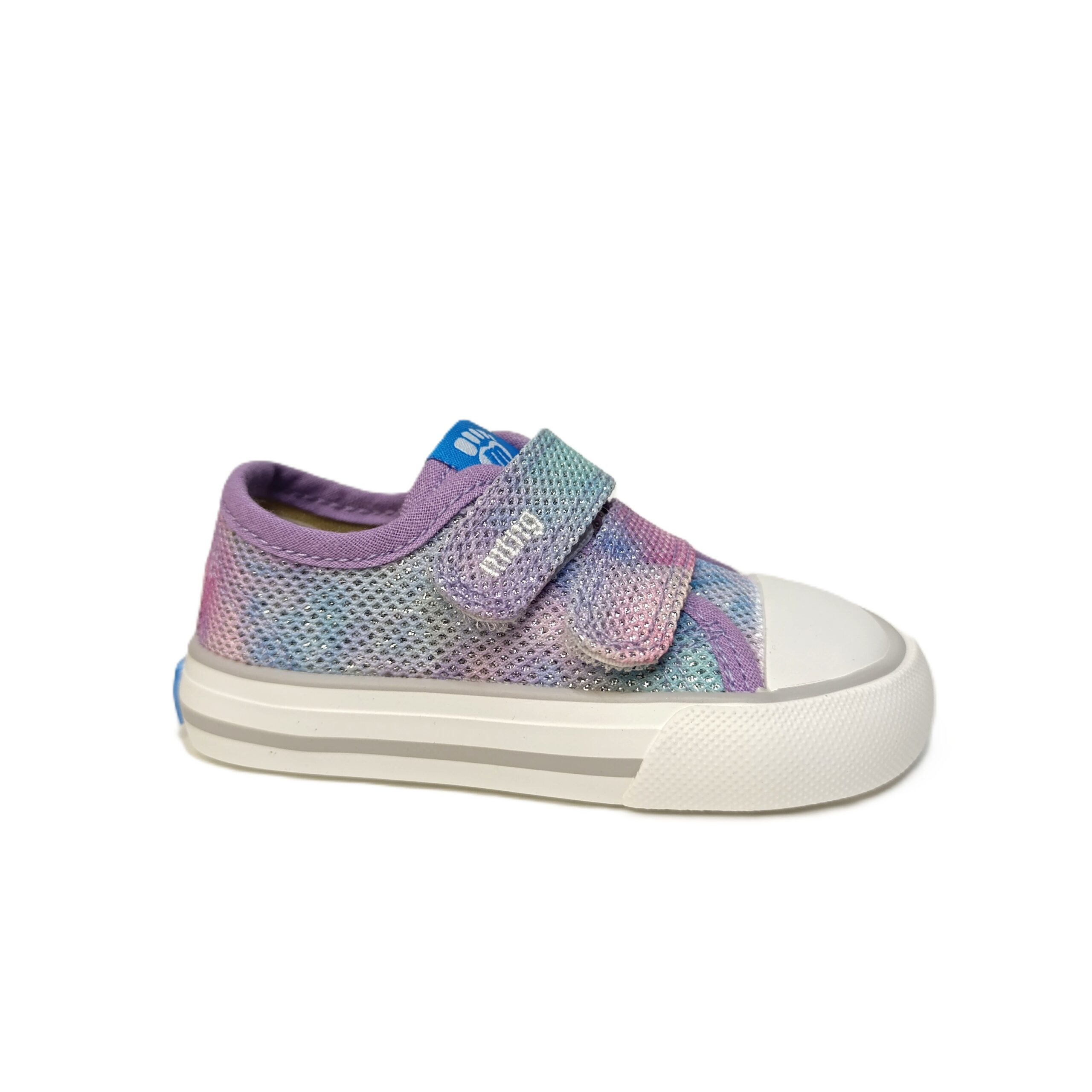 Zapatillas lona barefoot mustang free niña malva metalizado