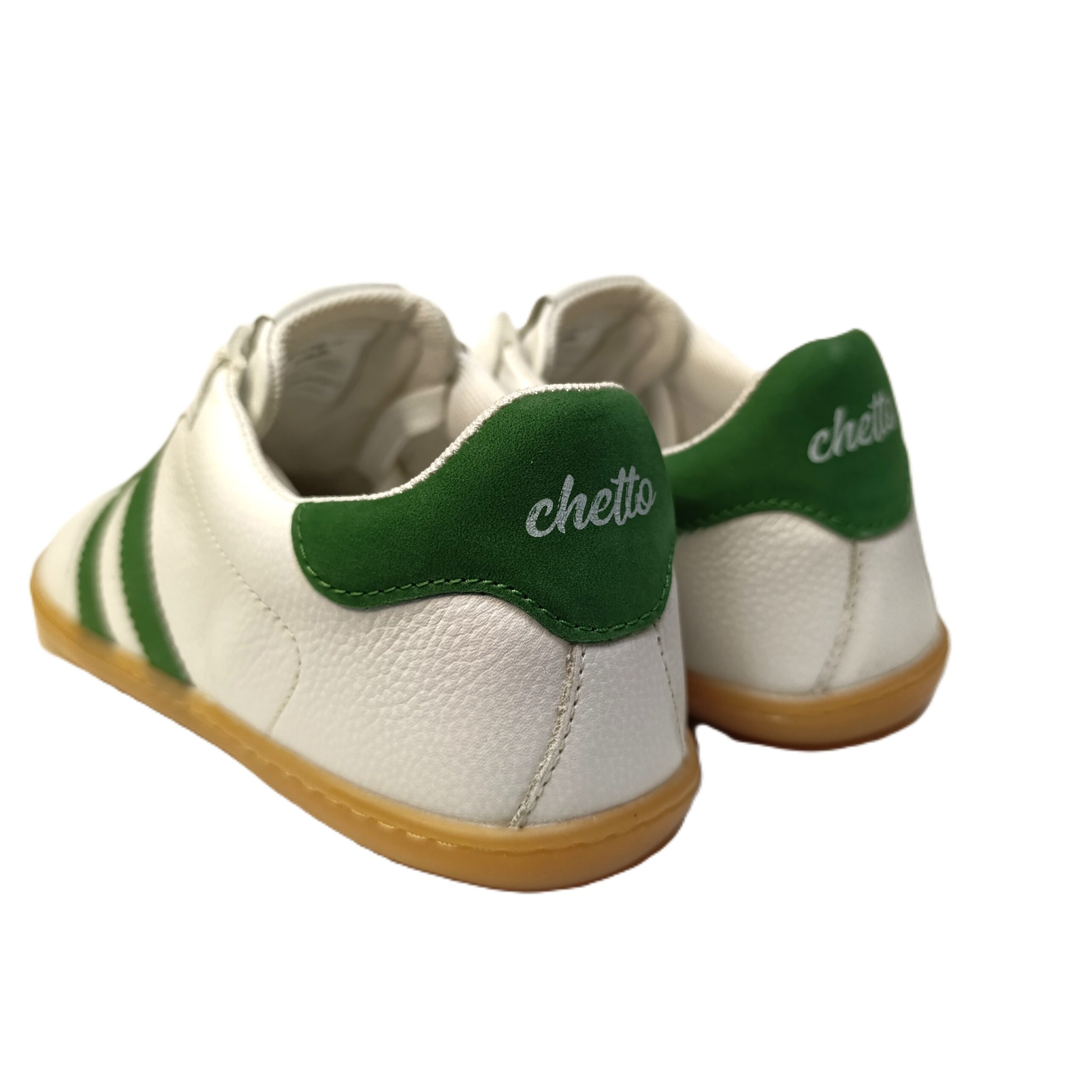 Deportiva barefoot chetto piel mujer blanco/verde