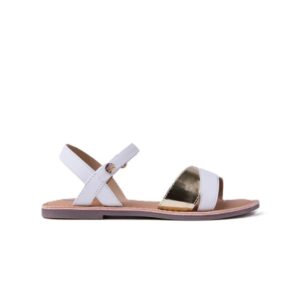 Sandalia niña piel gioseppo blanco/oro