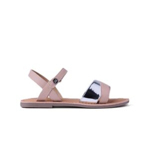 Sandalia niña Gioseppo piel nude metalizao plata