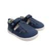 Sandalia piel barefoot bebé Garvalin azul