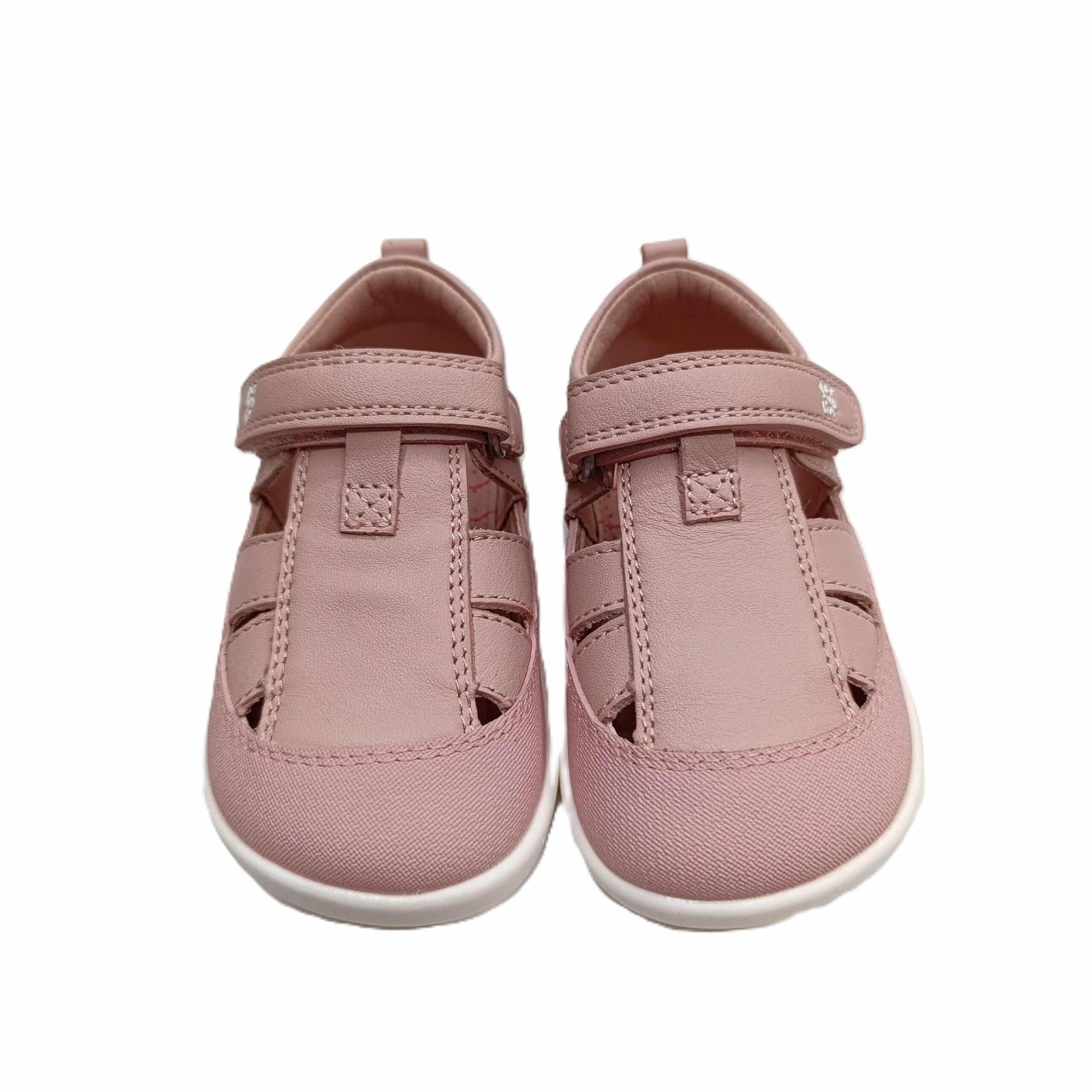 Sandalia piel barefoot bebé Garvalin rosa