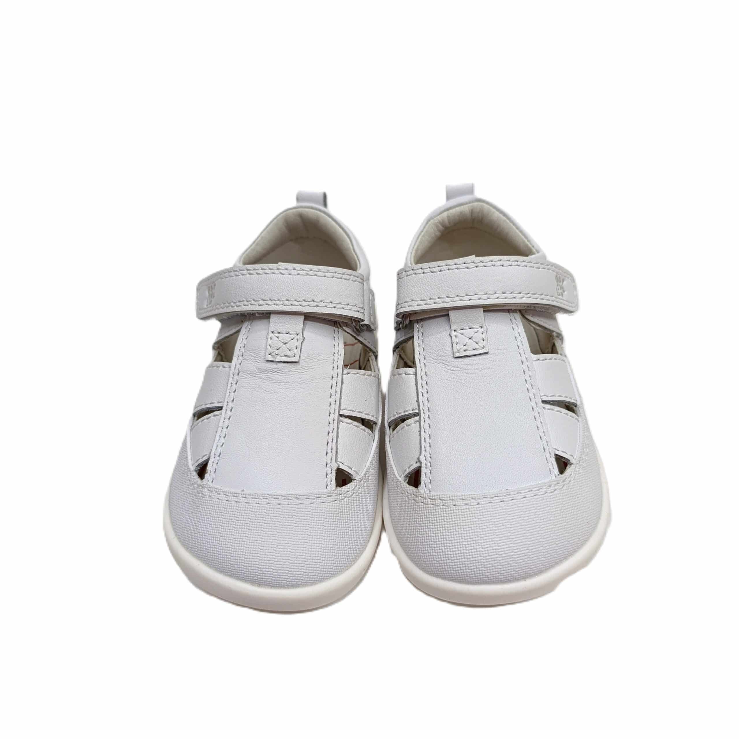 Sandalia piel barefoot bebé Garvalin blanco