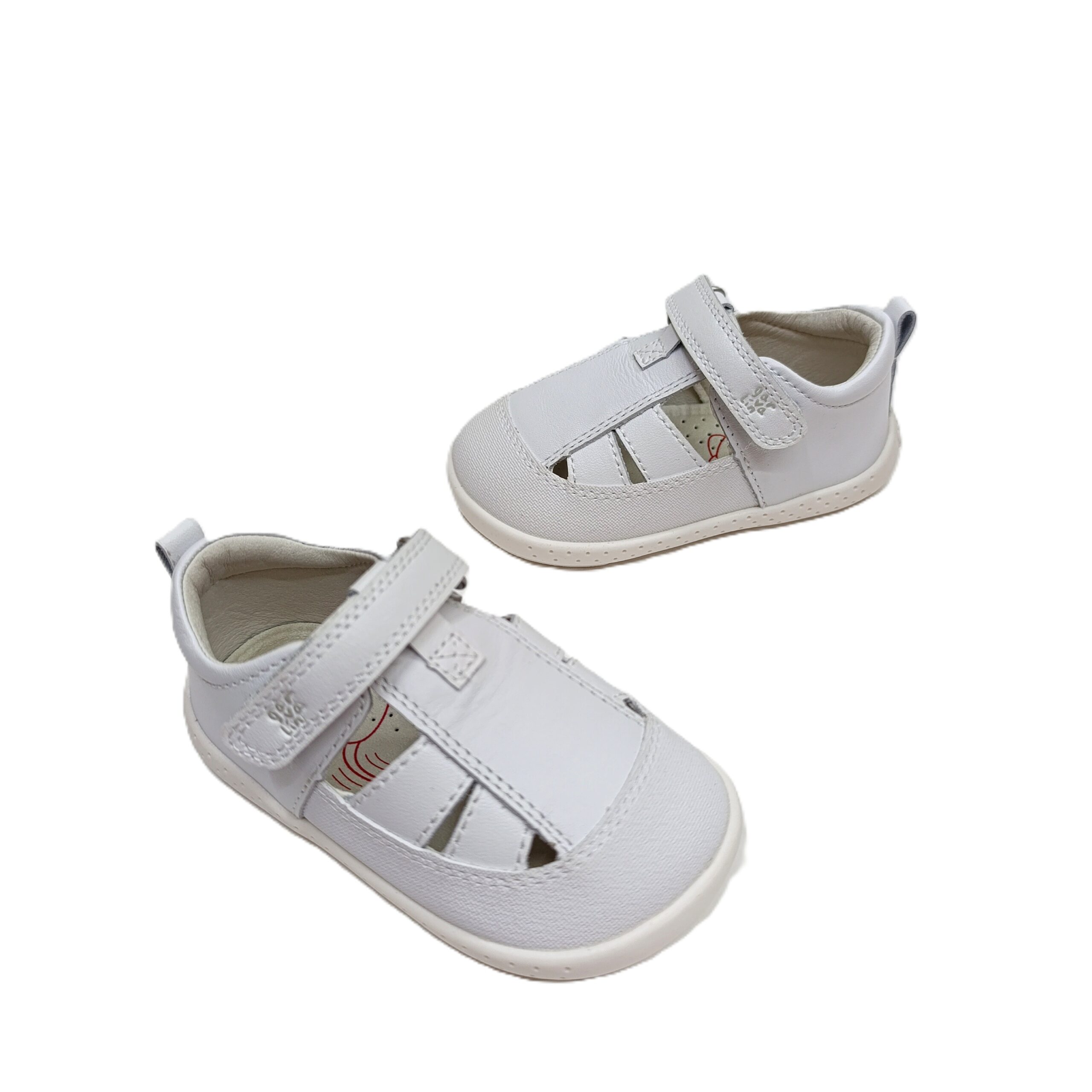 Sandalia piel barefoot bebé Garvalin blanco