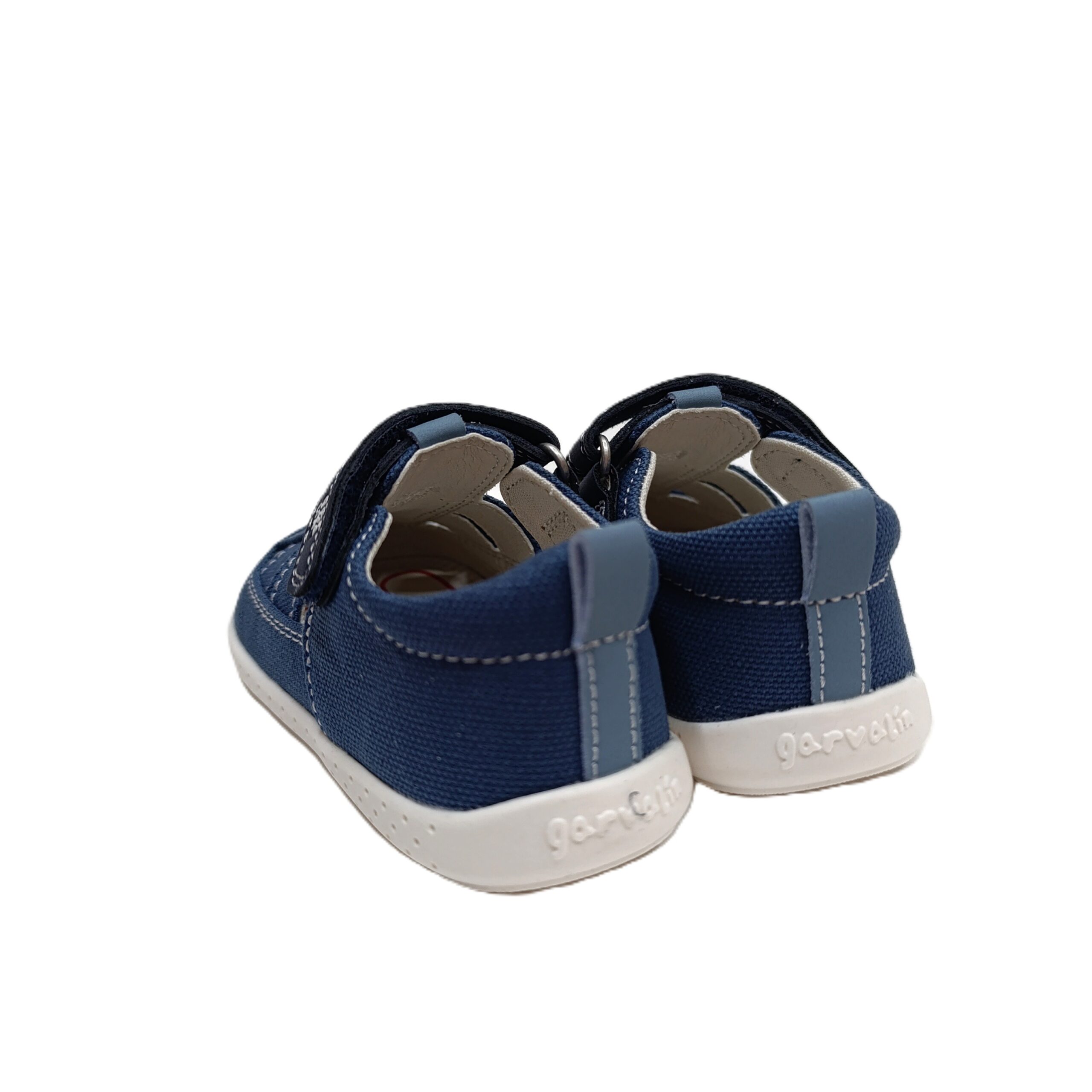 Sandalia lona barefoot bebé Garvalin azul