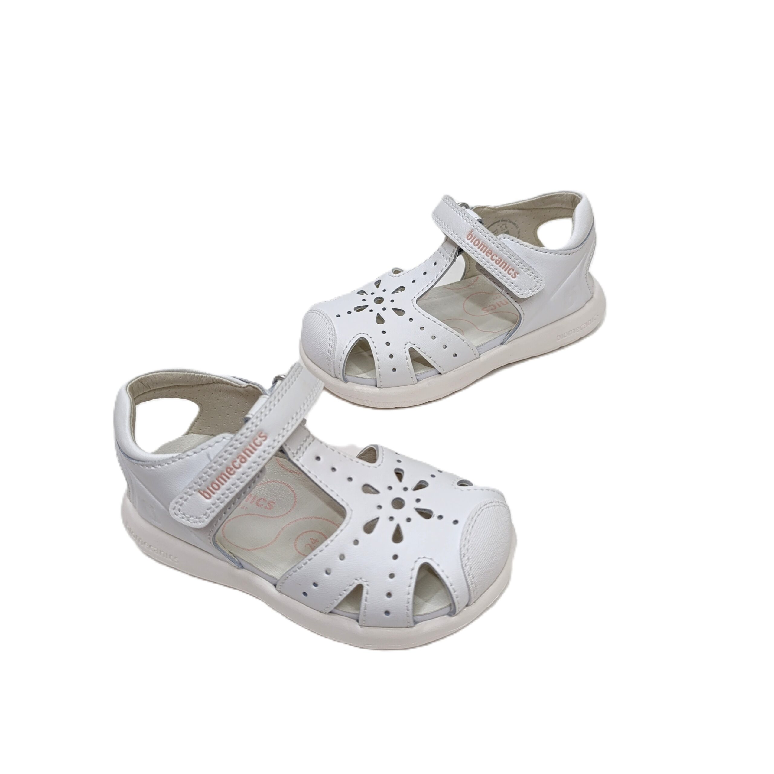 Sandalia biomecanics piel niña blanco