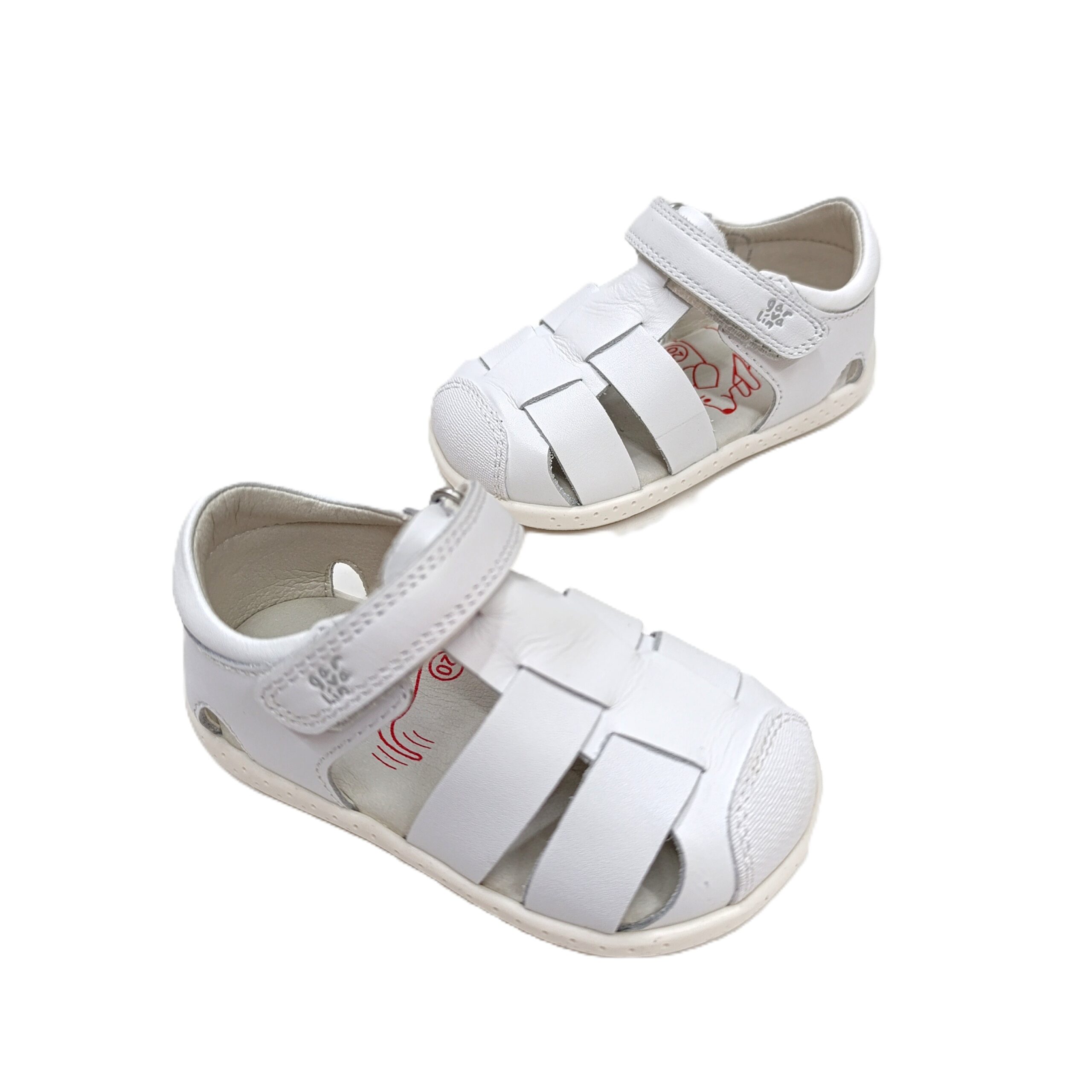 Sandalia barefoot bebé piel blanco de Garvalín
