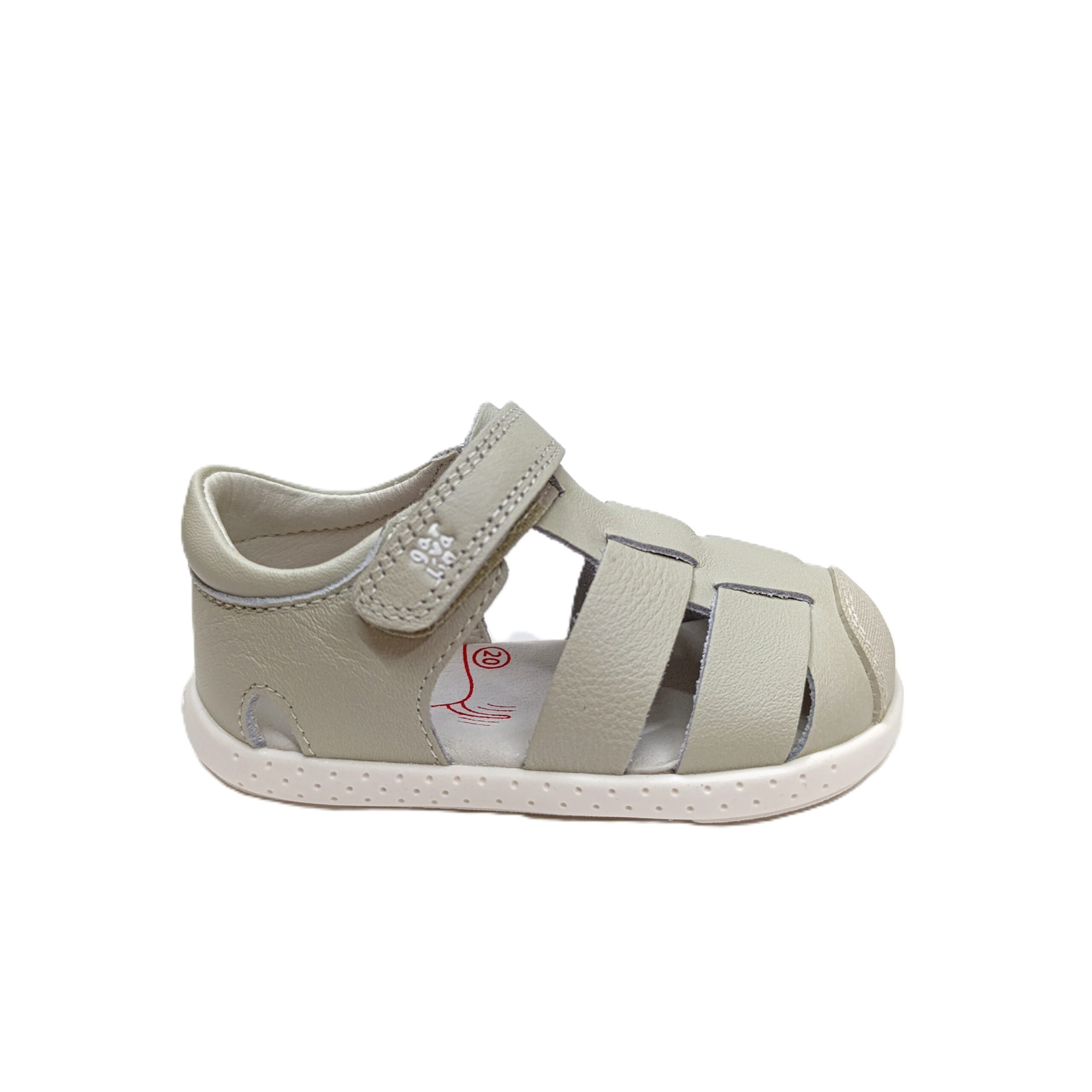 Sandalia barefoot bebé piel beige de Garvalín