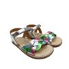 Sandalia barefoot chetto piel niña trenza metalizada
