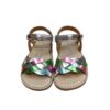 Sandalia barefoot chetto piel niña trenza metalizada