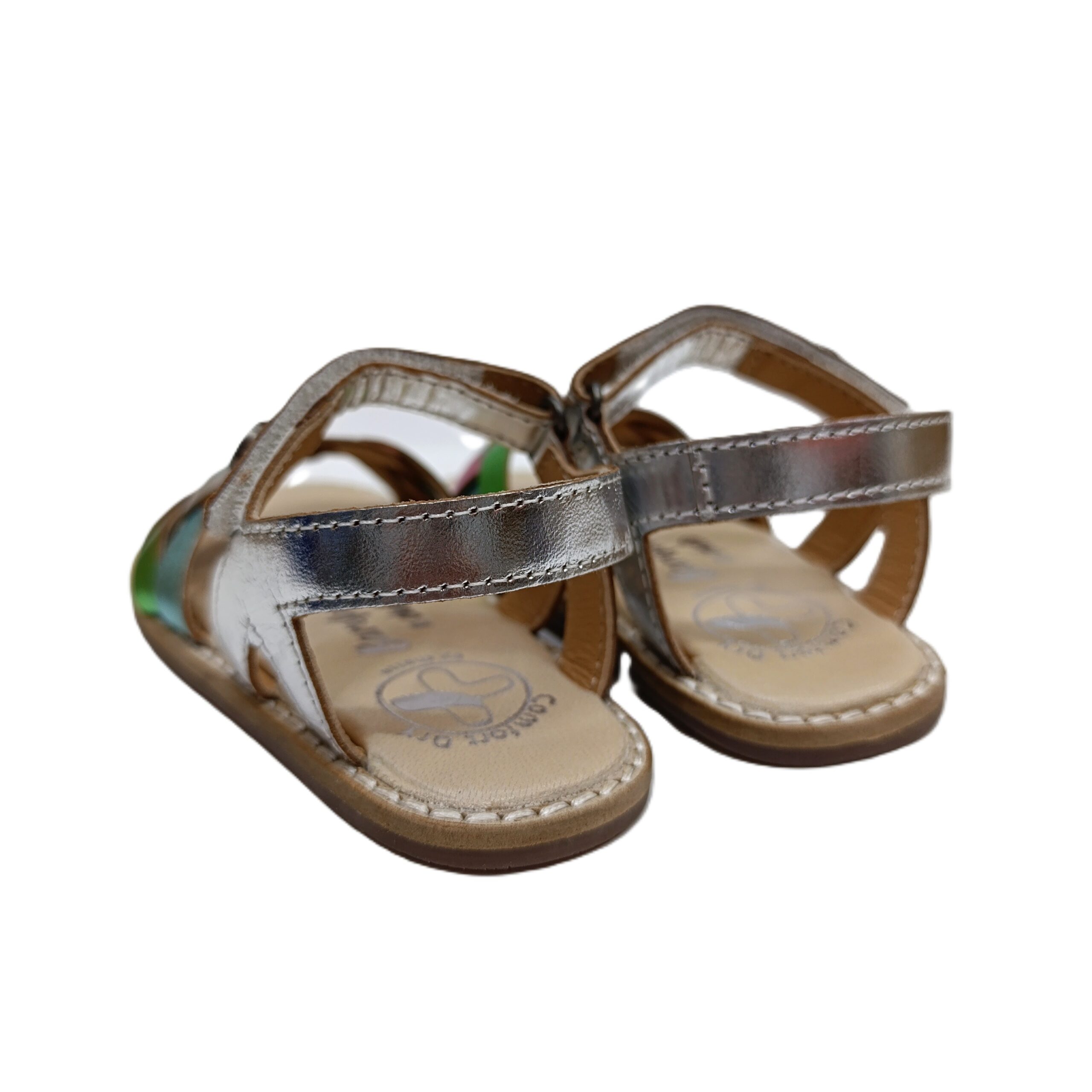 Sandalia barefoot chetto piel niña trenza metalizada