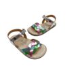 Sandalia barefoot chetto piel niña trenza metalizada