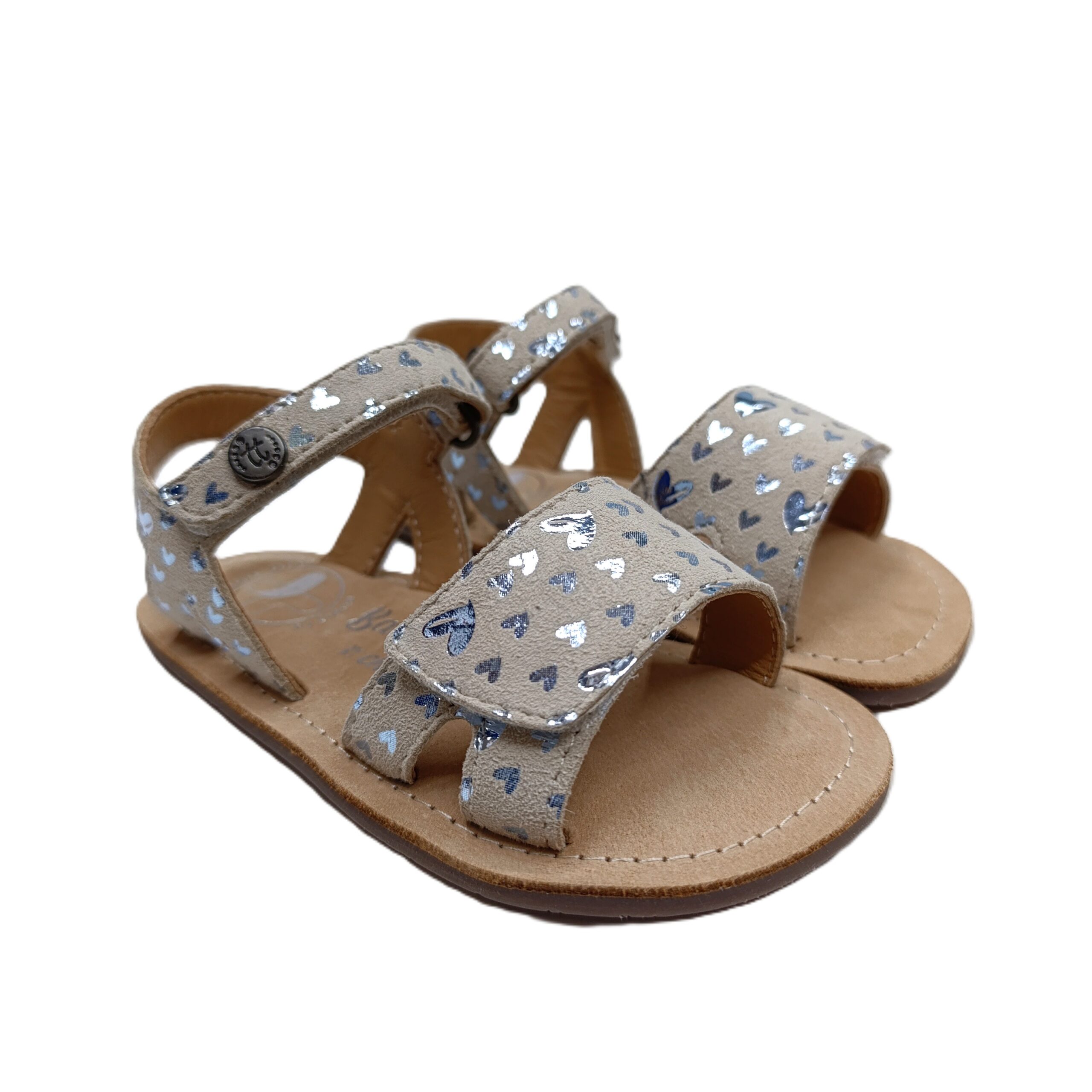 SaNDALIA BAREFOOT NIÑA CHETTO CAMEL CORAZONES