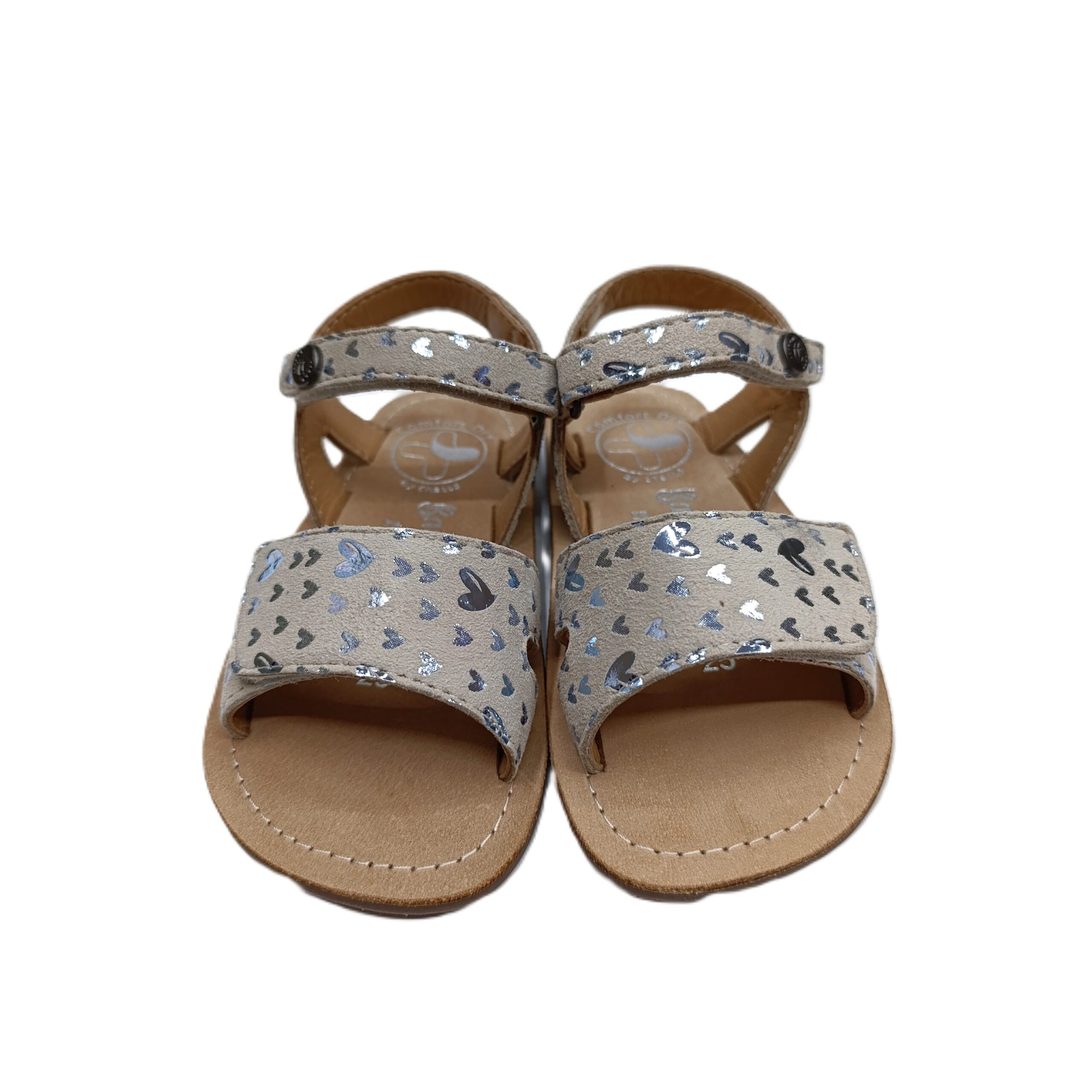 SaNDALIA BAREFOOT NIÑA CHETTO CAMEL CORAZONES
