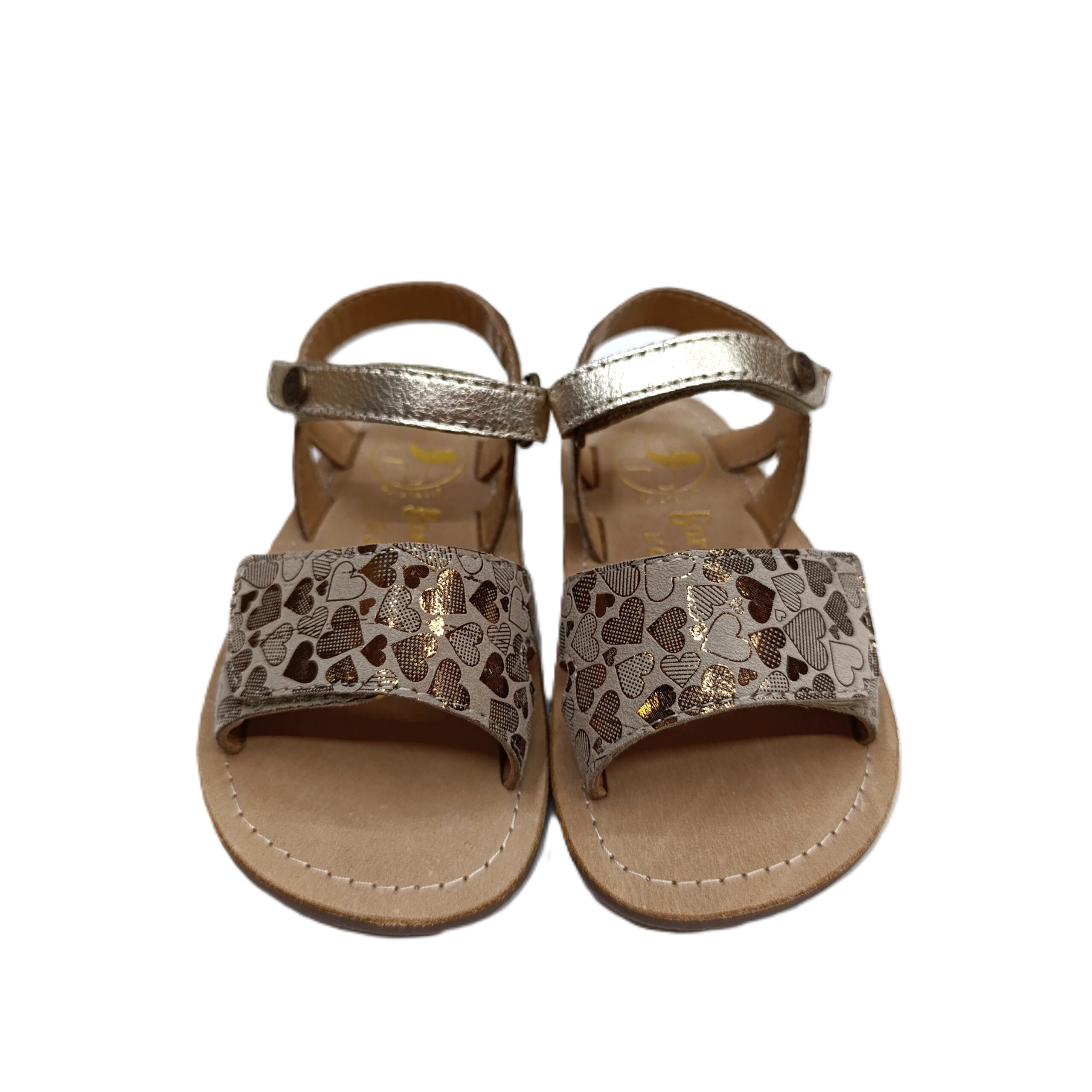 SaNDALIA BAREFOOT NIÑA CHETTO CAMEL CORAZONES