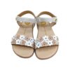 Sandalia barefoot piel niña gioseppo blanco/flores