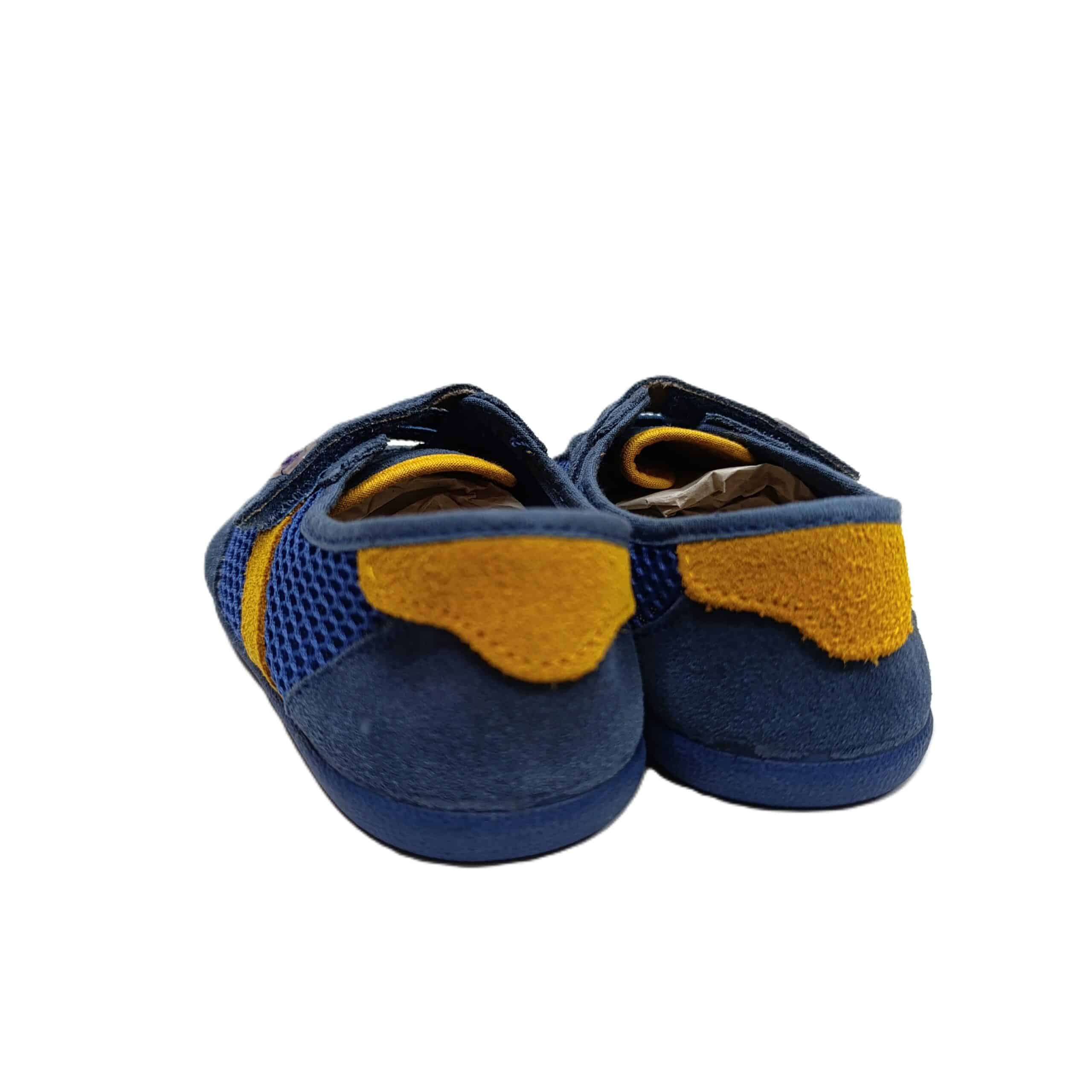 Zapatilla barefoot casual Batilas azul/mostaza