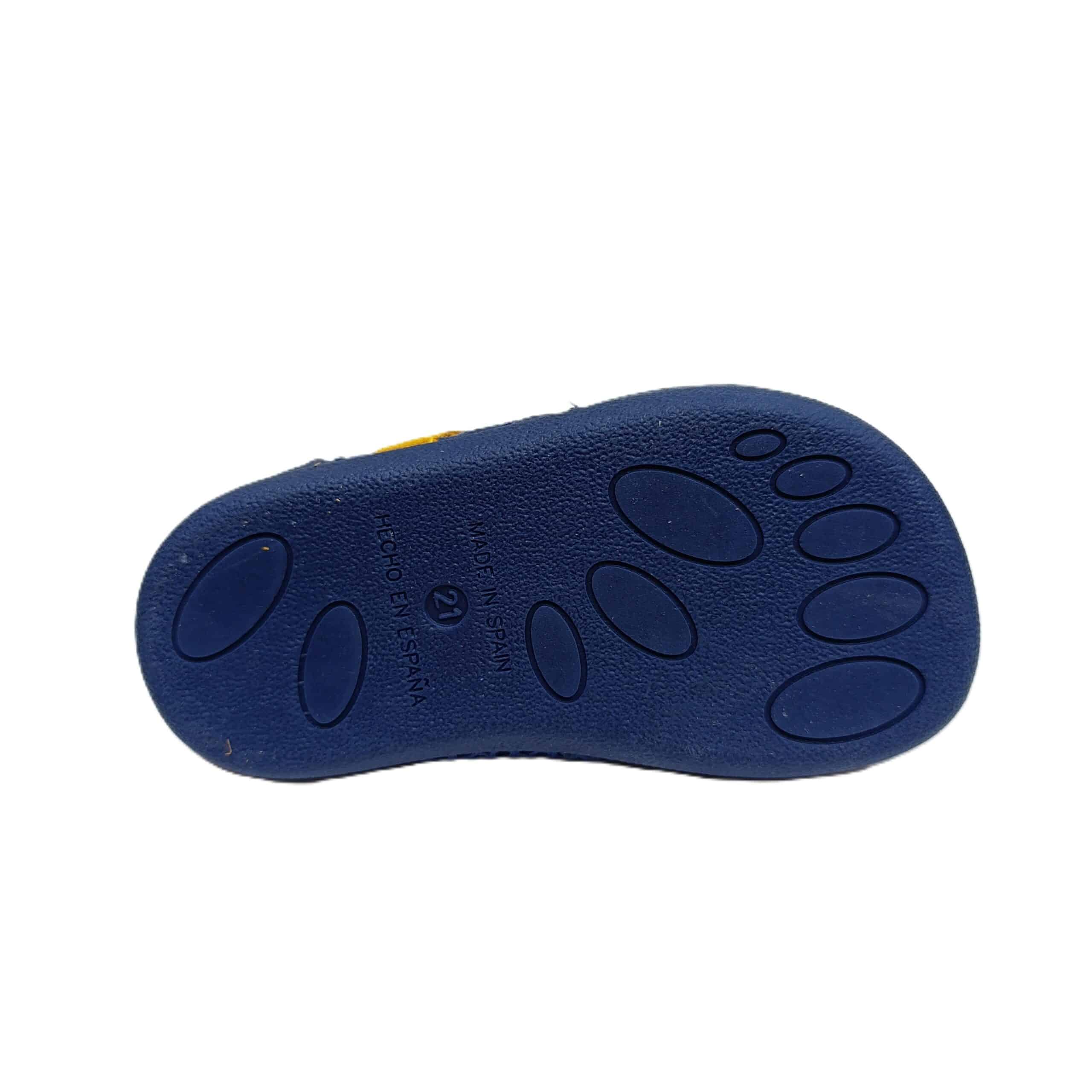 Zapatilla barefoot casual Batilas azul/mostaza