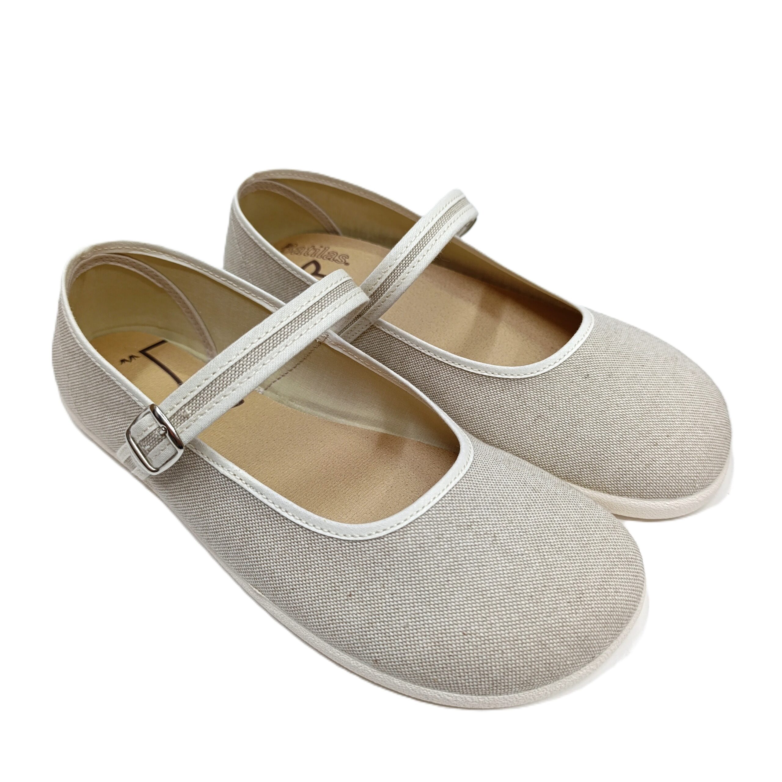 Mercedes barefoot mujer lona Batilas color piedra