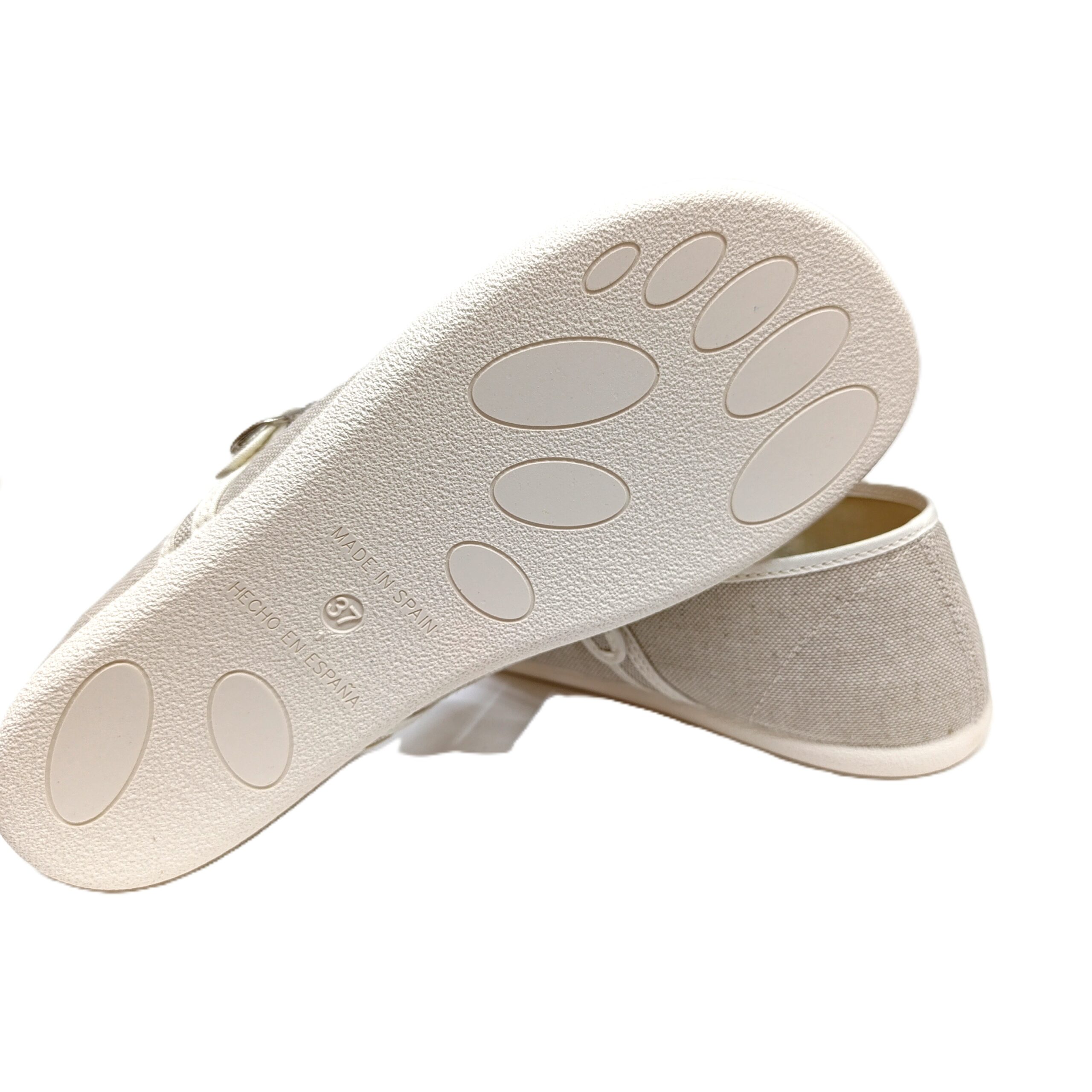 Mercedes barefoot mujer lona Batilas color piedra
