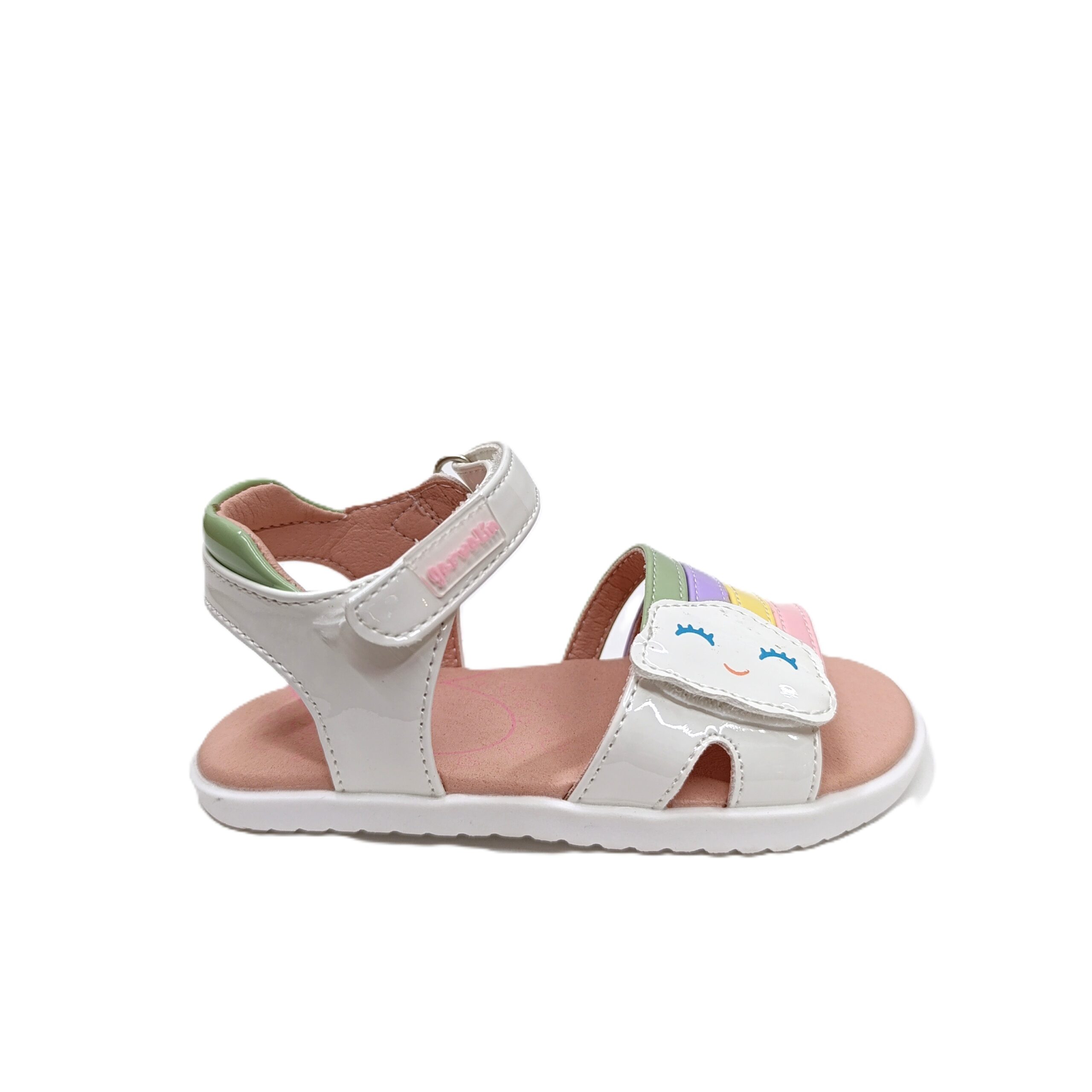 Sandalia barefoot niña Garvalín nube blanco