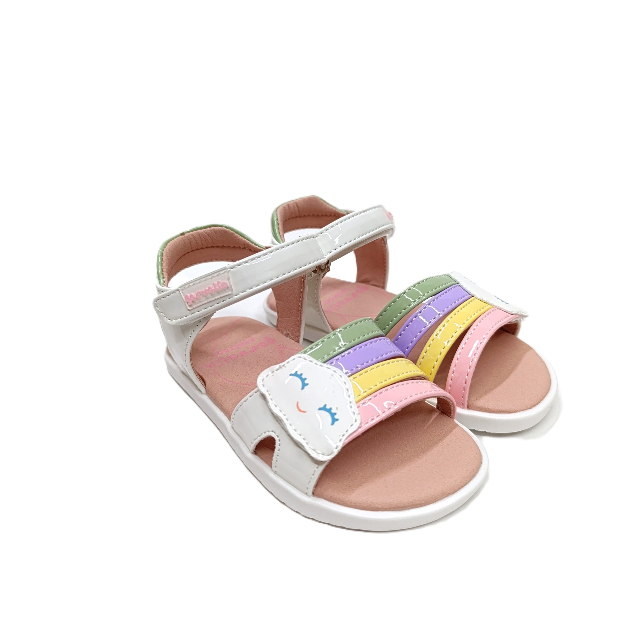 Sandalia barefoot niña Garvalín nube blanco